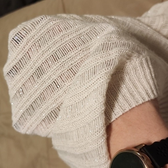 NY Collection semi sheer sparkle knit top XL - Picture 6 of 6